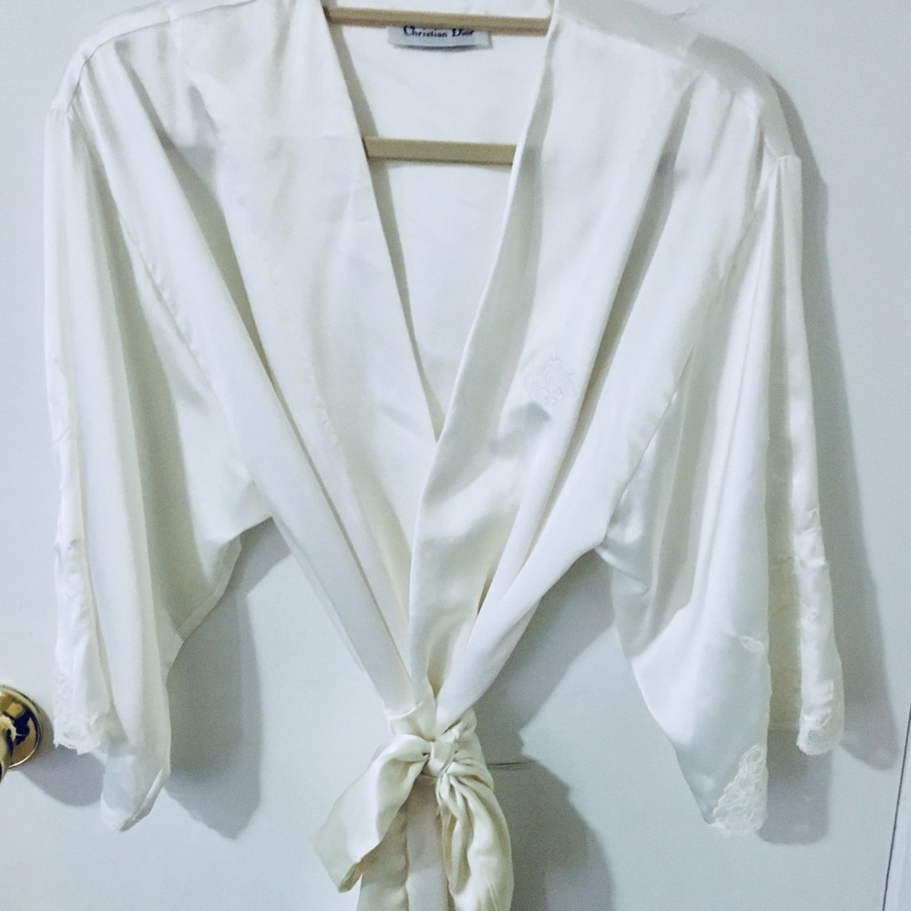 Authentic Christian Dior Ivory Robe